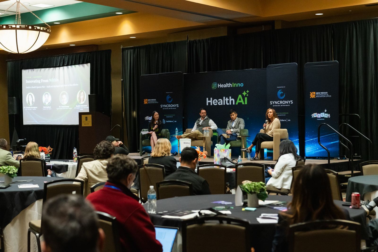 The Innovating From Within panel on the HealthAI main stage